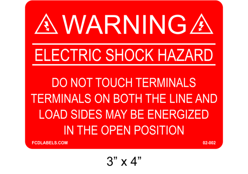 3" x 4" | Do Not Touch Terminals | Solar Warning Labels