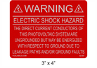 3" x 4" Refelctive | Direct Current Conductors | Solar Warning Labels