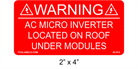 2" x 4" | AC Micro-Inverters | Solar Warning Labels