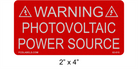 2" x 4" Reflective | Warning Photovoltaic Power Source | Solar Electrical Panel Labels