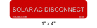 1" x 4" Reflective | Solar AC Disconnect | Solar System Labels