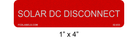 Reflective 1" x 4" | Solar DC Disconnect | Solar System Labels