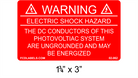 1.75" x 3" | Do Not Touch Terminals | Solar Warning Labels