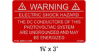 1.75" x 3" Reflective | Do Not Touch Terminals | Solar Warning Labels