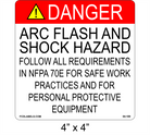 4" x 4" | NFPA 70E Requirements | ANSI Labeling Requirements