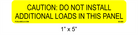 1" x 5" Red & White | Do Not Install Additional Loads | Solar Label