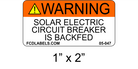 ANSI 1" x 2" | Circuit Breaker is Backed | Solar Photovoltaic Labels
