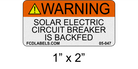 ANSI Reflective 1" x 2" | Circuit Breaker is Backed | Solar Photovoltaic Labels