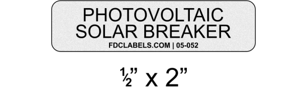 Reflective White & Black .5" x 2" | Photovoltaic Solar Breaker | Solar Photovoltaic Labels