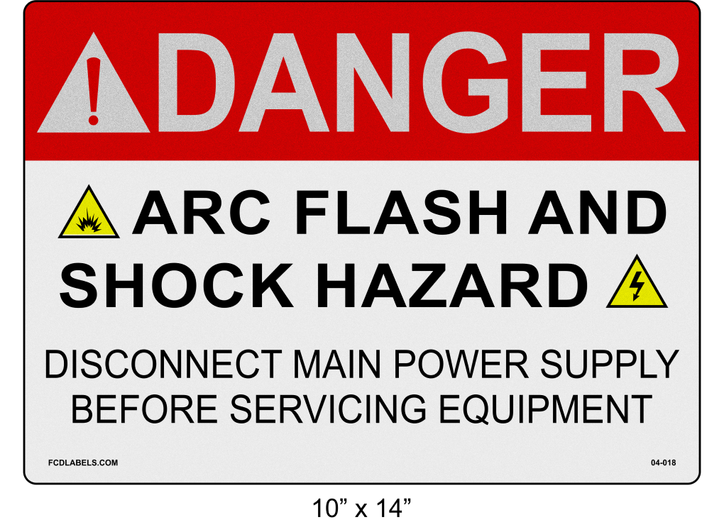 Reflective 10" x 14" | Danger Disconnect Main Power | ANSI Label