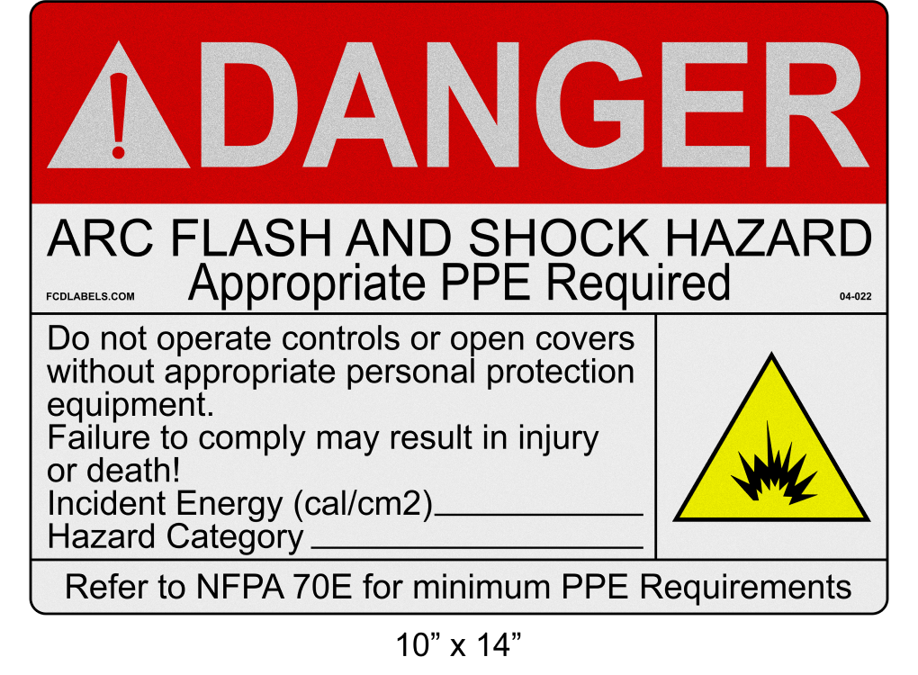 Reflective 10" x 14" | Danger Do Not Operate Fill-Ins | ANSI Arc Flash Labels