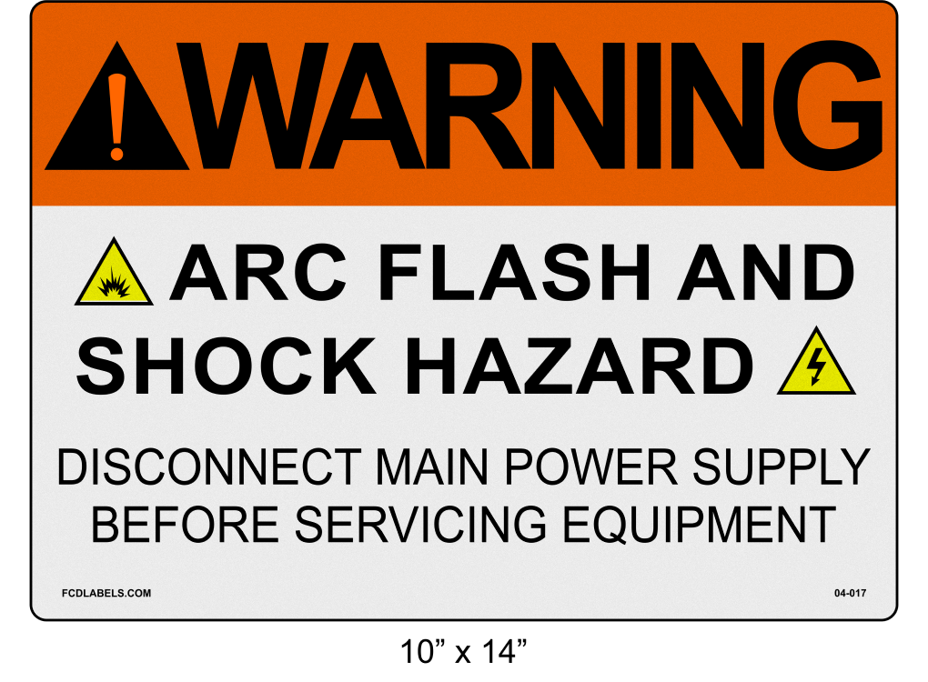 Reflective 10" x 14" | Warning Disconnect Main Power | ANSI Label