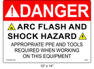 10" x 14" | Danger Appropriate PPE and Tools Required | ANSI Label