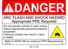 10" x 14" | Danger Do Not Operate Controls | ANSI Arc Flash Labels