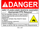 10" x 14" | Danger Do Not Operate Fill-Ins | ANSI Arc Flash Labels