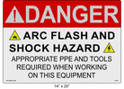 Reflective 14" x 20" | Danger Appropriate PPE and Tools Required | ANSI Label