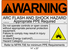 Reflective 14" x 20" | Warning Do Not Operate Fill-Ins | ANSI Arc Flash Labels