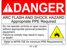 14" x 20" | Danger Do Not Operate Controls | ANSI Arc Flash Labels