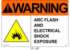 14" x 20" | ANSI Warning Arc Flash and Electrical Shock Exposure | Shock Symbol