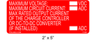 2" x 5" | Maximum Voltage | Custom Solar Labels