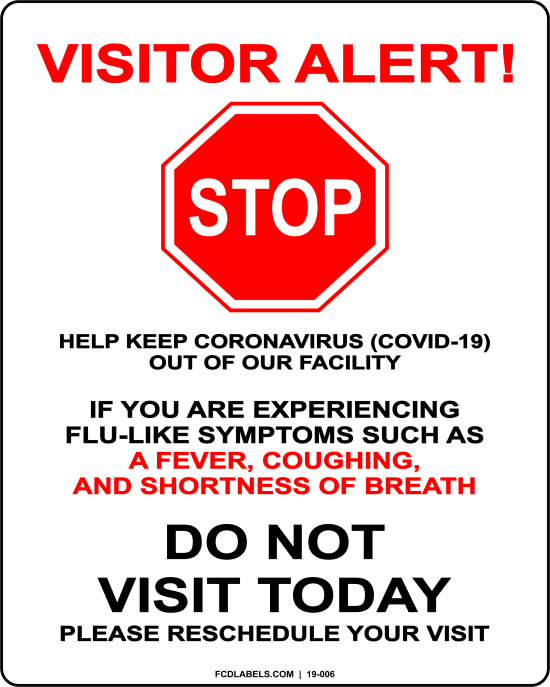 COVID-19 | HELP KEEP CORONAVIRUS OUT OF OUR FACILITY