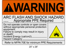 Reflective 20" x 28" | Warning Do Not Operate Fill-Ins | ANSI Arc Flash Labels