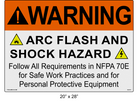 Reflective 20" x 28" | Warning Follow NFPA 70E | ANSI Label
