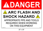 20" x 28" | Danger Appropriate PPE and Tools Required | ANSI Label
