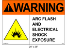 20" x 28" | ANSI Warning Arc Flash and Electrical Shock Exposure | Shock Symbol