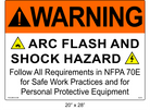20" x 28" | Warning Follow NFPA 70E | ANSI Label