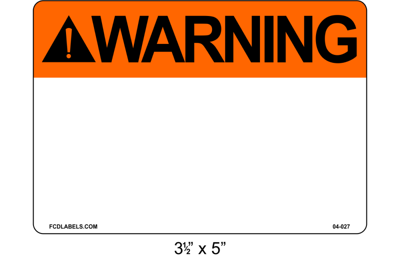 Custom 3.5" x 5" | ANSI Warning Labels