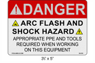 Reflective 3.5" x 5" | Danger Appropriate PPE and Tools Required | ANSI Label