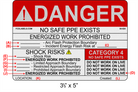 Reflective 3.5" x 5" | Danger No Safe PPE Exists | Custom ANSI Labels
