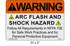 Reflective 3.5" x 5" | Warning Follow NFPA 70E | ANSI Label
