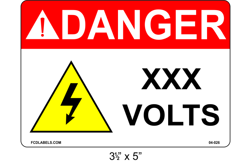 3.5" x 5" | Danger ___ Voltage | ANSI Labels