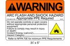 3.5" x 5" | Warning Do Not Operate Fill-Ins | ANSI Arc Flash Labels