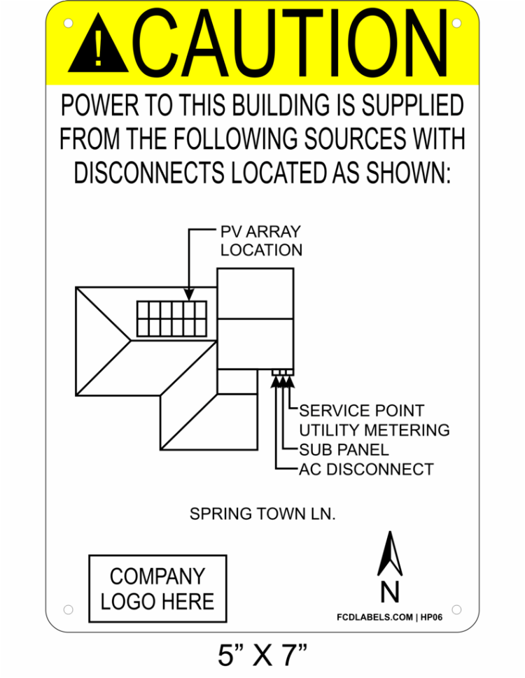 5" x 7" | House Placard | Map Layout - ANSI with Rivets