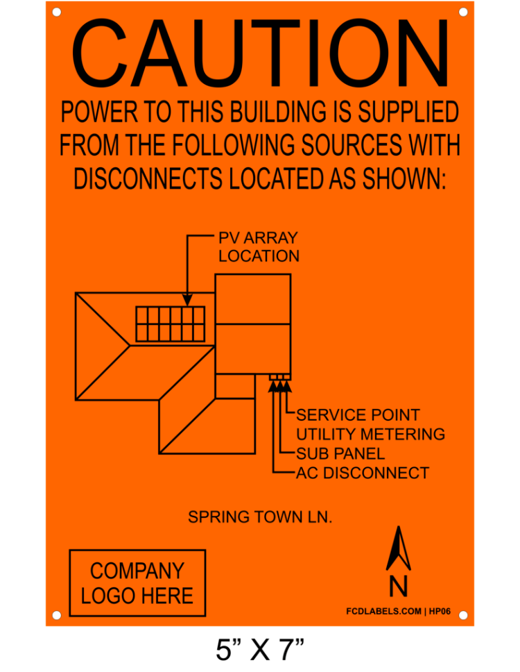 5" x 7" | House Placard | Map Layout - Orange & Black with Rivets