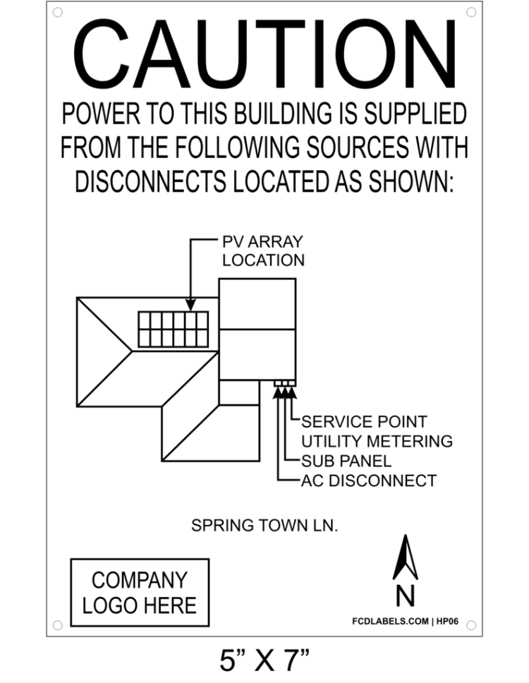 5" x 7" | House Placard | Map Layout - White & Black with Rivets