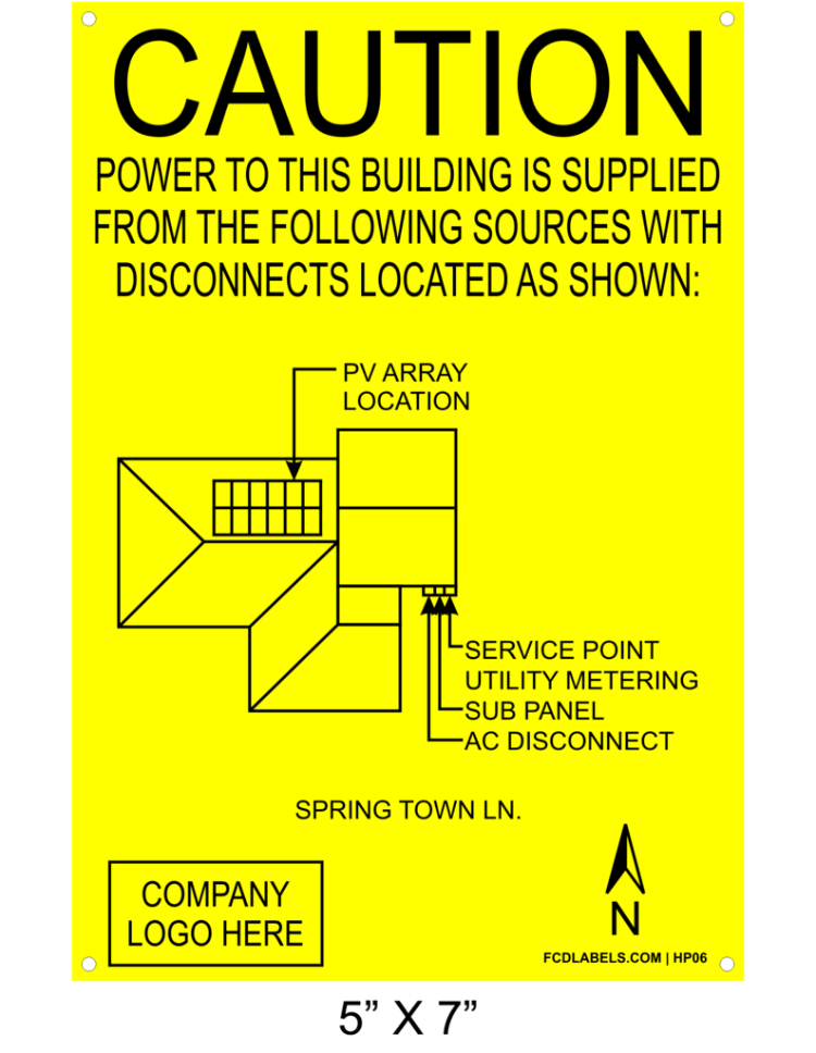 5" x 7" | House Placard | Map Layout - Yellow & Black with Rivets