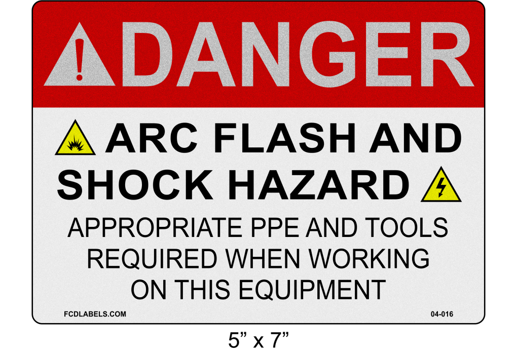 Reflective 5" x 7" | Danger Appropriate PPE and Tools Required | ANSI Label