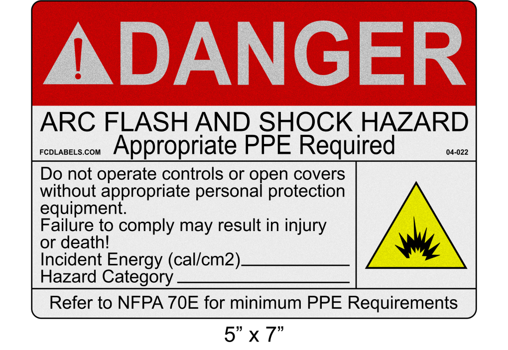 Reflective 5" x 7" | Danger Do Not Operate Fill-Ins | ANSI Arc Flash Labels