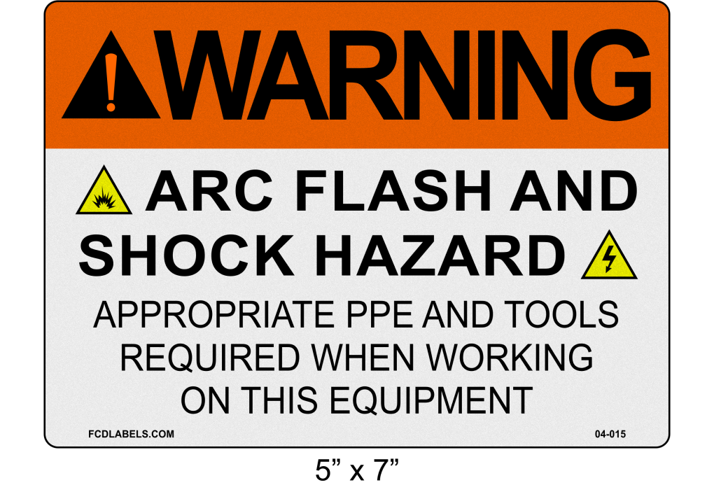 Reflective 5" x 7" | Warning Appropriate PPE and Tools Required | ANSI Label