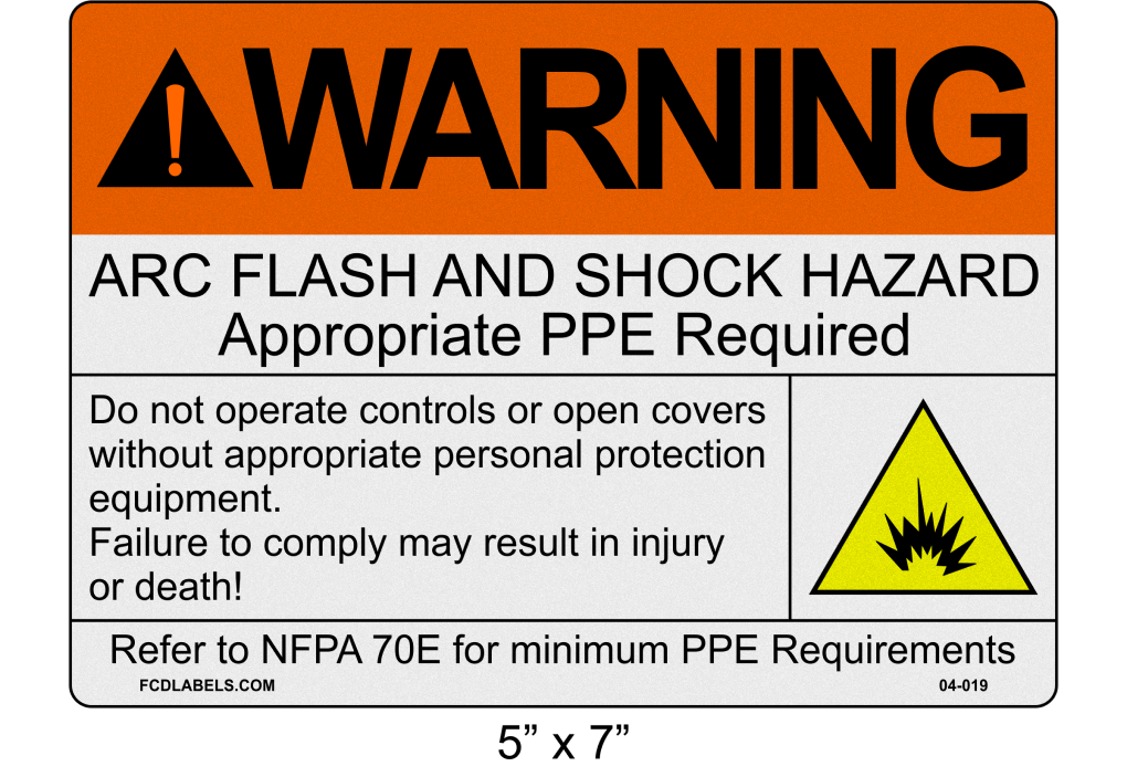 Reflective 5" x 7" | Warning Do Not Operate Controls | ANSI Arc Flash Labels