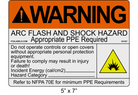 Reflective 5" x 7" | Warning Do Not Operate Fill-Ins | ANSI Arc Flash Labels