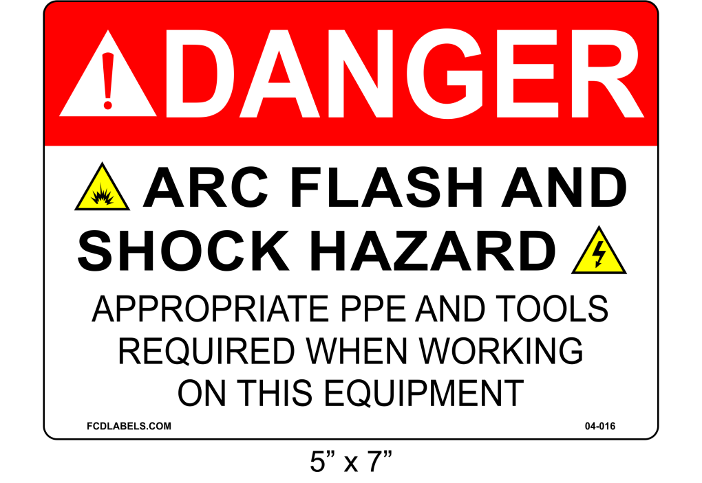 5" x 7" | Danger Appropriate PPE and Tools Required | ANSI Label