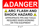 5" x 7" | Danger Appropriate PPE and Tools Required | ANSI Label