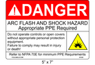 5" x 7" | Danger Do Not Operate Controls | ANSI Arc Flash Labels