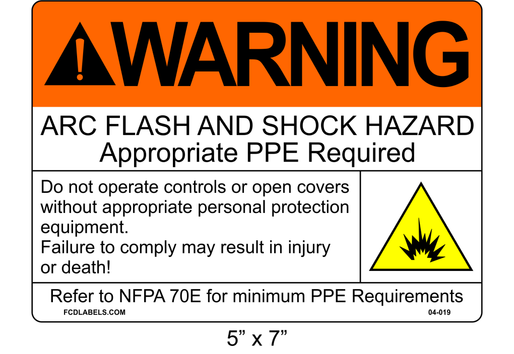 5" x 7" | Warning Do Not Operate Controls | ANSI Arc Flash Labels