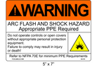 5" x 7" | Warning Do Not Operate Controls | ANSI Arc Flash Labels
